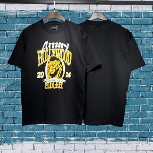 Camiseta Amiri, camisetas casuales de hip-hop Amiri, camiseta Amiri Premium, cuello redondo de algodón de manga corta, estampado de letras