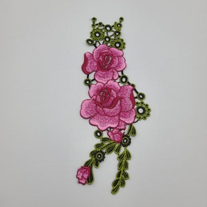 Purple Rose Flower  Applique Embroidery Sewing on Patches Sewing .