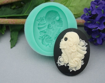 Silicon Mold  Cosplay Skeleton Cameo Flexible  for Crafts, Jewelry, Resin, Scrapbooking, Polymer Clay.