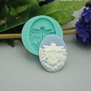 Silicon Mold  Dragonfly  Cameo Flexible  for Crafts, Jewelry, Resin, Scrapbooking, Polymer Clay.