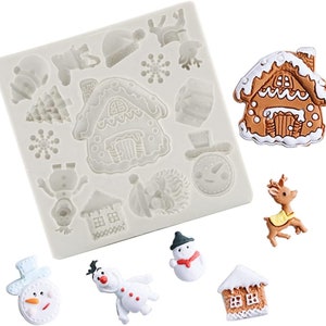 Christmas Theme  Charms Silicon Mold   Kitchen Baking Tool DIY Chocolate Cake Dessert Fondant.