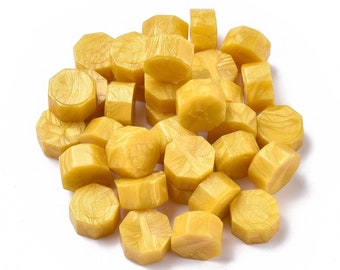 Sello de cera, Perla de cera de sellado, Cuentas de cera, Cuentas de sellado, Sello de cera (oro).