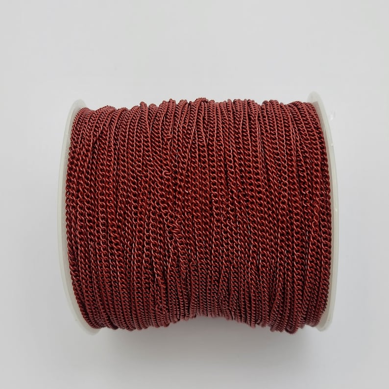 Dark Red Electroplated Twist Curb Chain Colored Chain-15 Ft. - Etsy