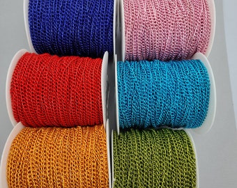 Electroplated  Twist  Curb Chain Colored Chain-10 ft.