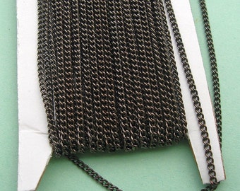 32ft Spool-Gun Metal Twist  Curbe Tiny Chain Soldered -1.3mm.
