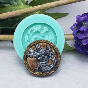 Boy Playing Horn Silicon Mold  Flexible Silicone Mould for Crafts, Jewelry, Resin, Scrapbooking, Polymer Clay.
