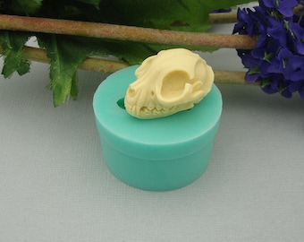 Silicone Mold  Cat Skull  Cameo Jewelry Making Resin Polymer Clay.