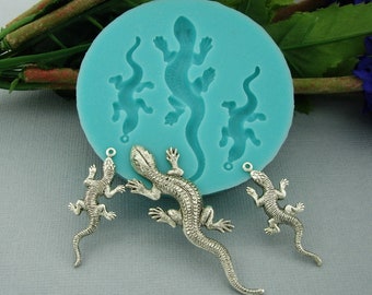 Lizards Set Silicone Mold  Flexible Silicone Mould for Crafts, Jewelry, Resin, Scrapbooking, Polymer Clay, Push Mold