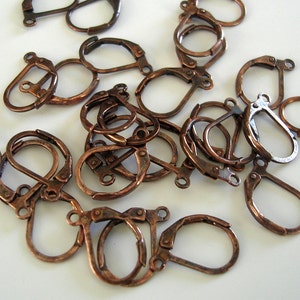 50pcs-Antique Copper Leverback Earring Hooks.