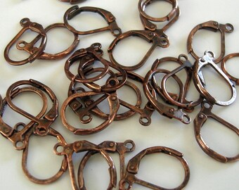 100pcs-Antique Copper Leverback Earring Hooks.