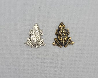 Small Frog  Brass Stamping Ornament Pendant Jewelry Findings(4Pcs).
