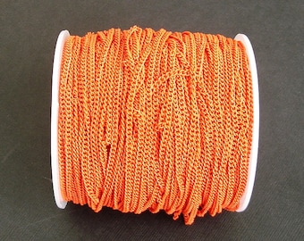 Orange Electroplated  Twist  Curb Chain Colored Chain-15 ft.