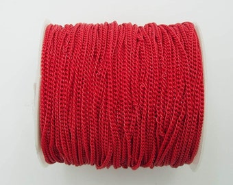 Red Electroplated  Twist  Curb Chain Colored Chain-15 ft.