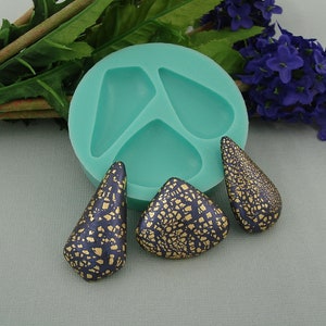 Silicon Mold  Cabochons  Irregular Shape Stones Jewelry Making Resin Polymer Clay Push Mold(3 Stones).