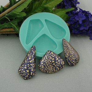 Silicon Mold  Cabochons  Irregular Shape Stones Jewelry Making Resin Polymer Clay Push Mold(3 Stones).