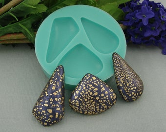 Silicon Mold  Cabochons  Irregular Shape Stones Jewelry Making Resin Polymer Clay Push Mold(3 Stones).