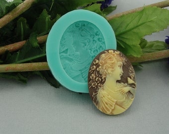 Stampo in silicone Testa di donna flessibile per artigianato, gioielli, resina, scrapbooking, argilla polimerica, stampo a pressione