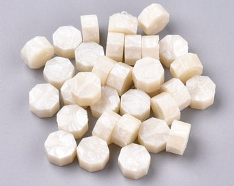 Wax Seal ,  Sealing Wax Bead , Wax Beads, Sealing Beads, Wax Seal (Floral White) .