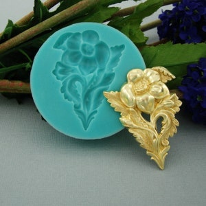 Flower Silicon Mold  Flexible Silicone Mould for Crafts, Jewelry, Resin, Scrapbooking, Polymer Clay, Push Mold