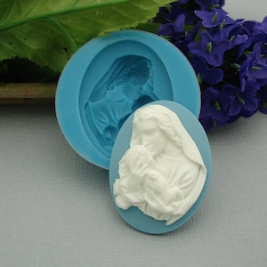 Silicone Mold  Madonna with Baby  Flexible  for Crafts, Jewelry, Resin, Scrapbooking, Polymer Clay.