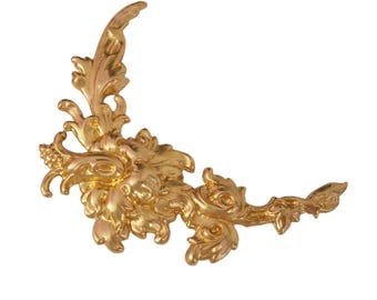 Flowers Leaf Branch Embellishment Raw Brass Stampings Pendant Findings.(1 Pc)