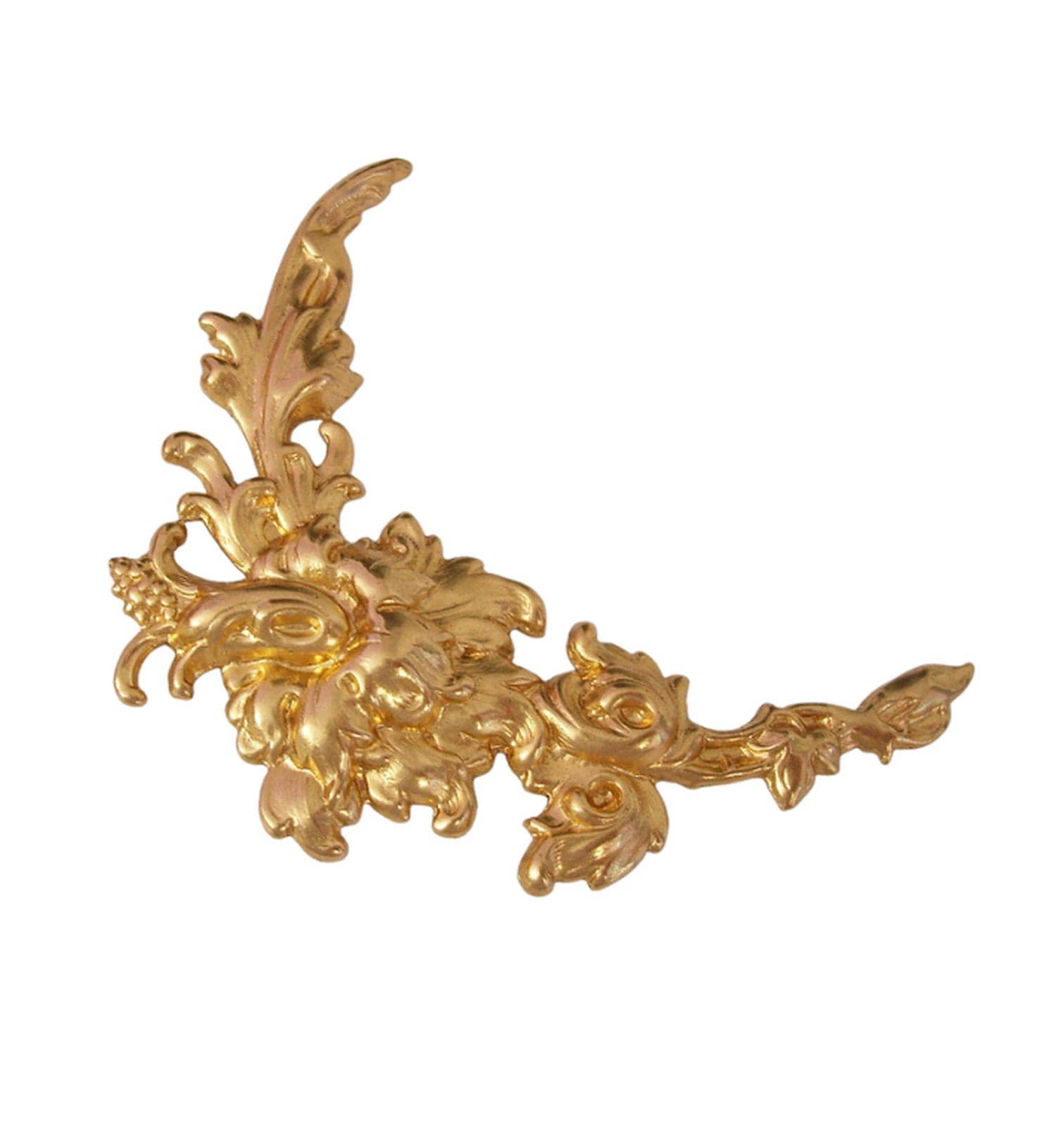 Fleur-de-Lys Openwork Raw Brass Stamping (1