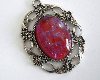 3pcs- Antique Silver Filigree  Pendant Cabochon Settings.