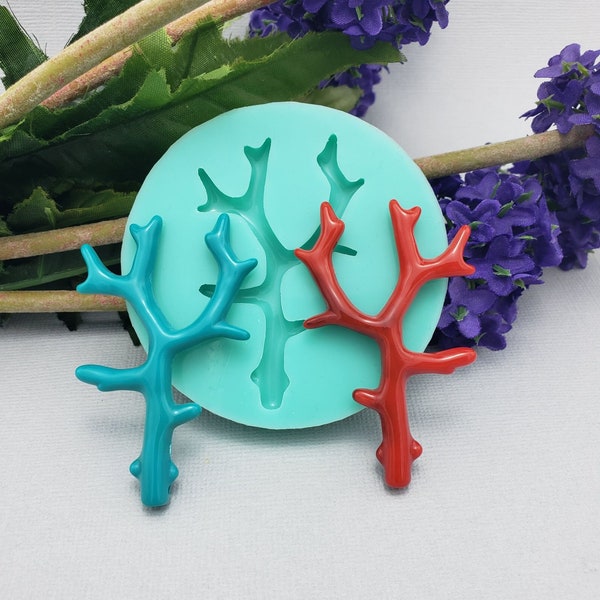 Coral Branch Silicon Mold  Flexible Silicone Mould for Crafts, Jewelry, Resin, Scrapbooking, Polymer Clay.