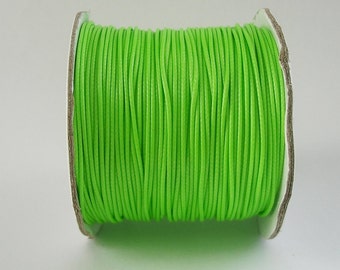 Wax Cord Korea Waxed Polyester Cords Lawn Green 1mm Stringing Macrame Supply- 30 ft.(WKC-124)