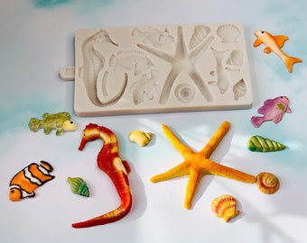Under the Sea World Silicone Mold  Cake Decoration, Chocolate, Candy.