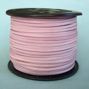 Faux Suede  Cord Lace Cord Leather Flat  Lavender Blush 3x1.5mm-20ft