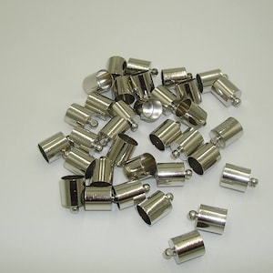 Nickel Color Brass End Cap-Cord End-Connector-12x8mm.