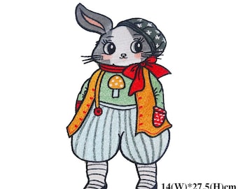 Cute Rabbit   Embroidery Sew on Applique Patches DIY Sewing Patch for Clothing.
