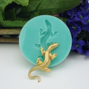 Small Lizard Silicon Mold  Flexible Silicone Mould for Crafts, Jewelry, Resin, Scrapbooking, Polymer Clay.