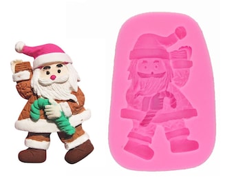 Molde de silicona de Papá Noel de Navidad, molde de silicona flexible, árbol de pino para manualidades, joyería, resina, álbumes de recortes, arcilla polimérica.