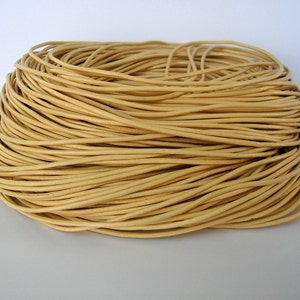 15ft- Khaki Genuine Leather Cord Round   2mm
