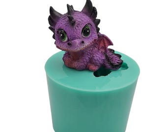 Purple Dragon Silicone Mold for Crafts, Jewelry, Resin, Scrapbooking, Polymer Clay.