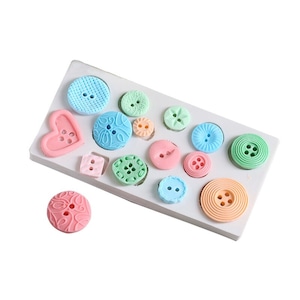 Buttons Silicone Mold   Cake Decorating Tools Chocolate Gumpaste Mold.