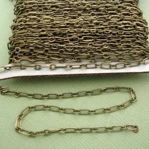 15 ft Spool of Antiqued Brass Long and Short Chain 4.5X2mm - Soldered Links