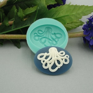 Silicon Mold  Octopus Cameo Flexible  for Crafts, Jewelry, Resin, Scrapbooking, Polymer Clay.