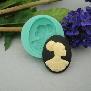 Silicone Mold   BLM African Lady Flexible  for Crafts, Jewelry, Resin, Scrapbooking, Polymer Clay.