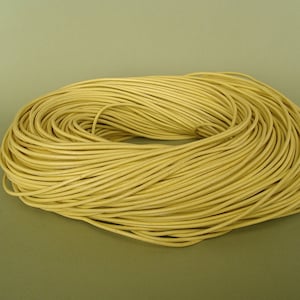 15ft-Yellow Genuine Leather Cord Round   2mm