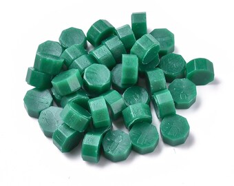 Sigillo di cera, perla di ceralacca, perline di cera, perle di tenuta, sigillo di cera (verde scuro).
