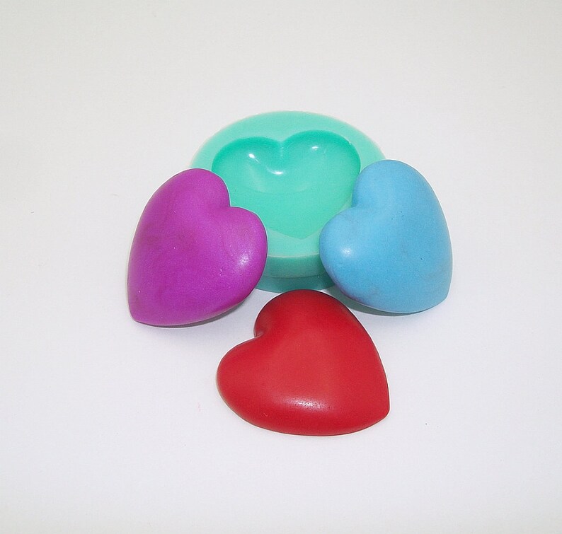 Silicone Mold Heart Cabochon Stone Jewelry Making Resin Polymer Clay. image 2