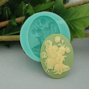 Silicon Mold  Fairy Kneeling Flexible  for Crafts, Jewelry, Resin, Scrapbooking, Polymer Clay, Push Mold