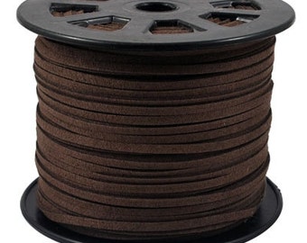 Faux Suede  Lace Cord Leather Flat  Sienna 3x1.5mm-20ft