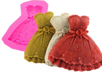 Dress Silicon Mold  Flexible Silicone Mould for Crafts, Jewelry, Resin, Scrapbooking, Polymer Clay.