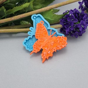 Silicon Mold  Butterfly  Pendant Jewelry Making Resin Polymer Clay.