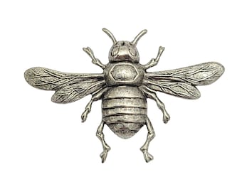 1-Large Bee Bug Insect Ox  Silver Stamping Ornament Pendant Jewelry Findings.