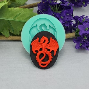 Dragon Cameo Silicone Mold Flexible  for Crafts, Jewelry, Resin, Scrapbooking, Polymer Clay.